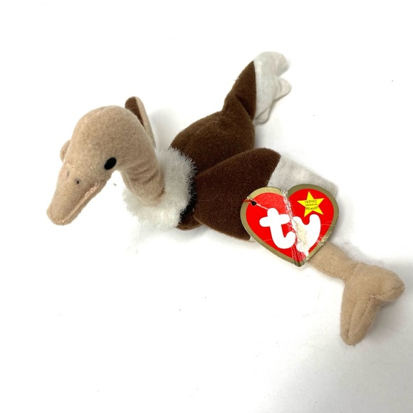 BEANIE BABY Teenie Original “Stretchy the Ostrich” NTW - Picture 2 of 9